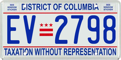 DC license plate EV2798