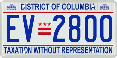 DC license plate EV2800