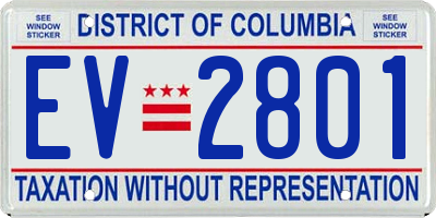 DC license plate EV2801