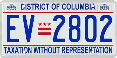 DC license plate EV2802