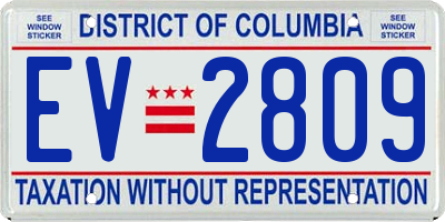 DC license plate EV2809