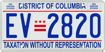 DC license plate EV2820