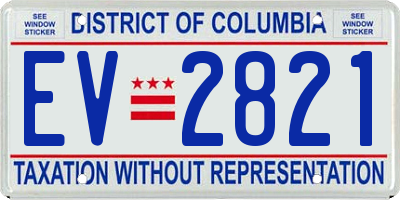 DC license plate EV2821