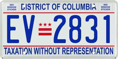 DC license plate EV2831