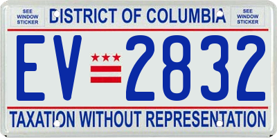 DC license plate EV2832