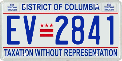 DC license plate EV2841