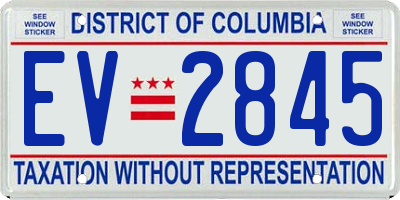 DC license plate EV2845