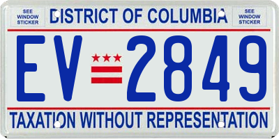 DC license plate EV2849