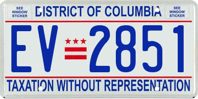 DC license plate EV2851