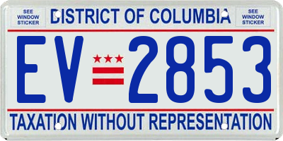 DC license plate EV2853
