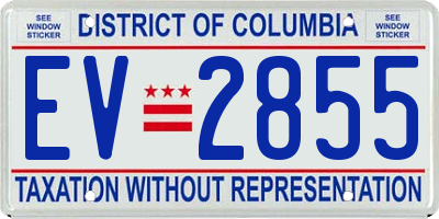 DC license plate EV2855