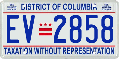 DC license plate EV2858