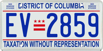 DC license plate EV2859