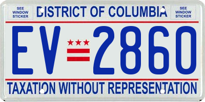 DC license plate EV2860