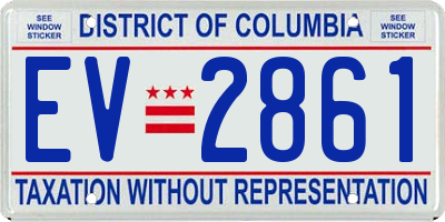 DC license plate EV2861