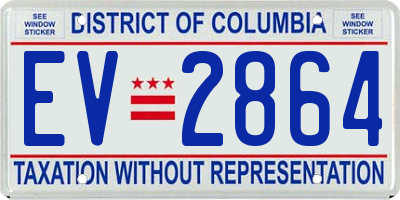 DC license plate EV2864
