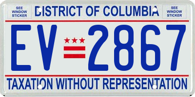 DC license plate EV2867