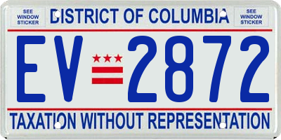 DC license plate EV2872