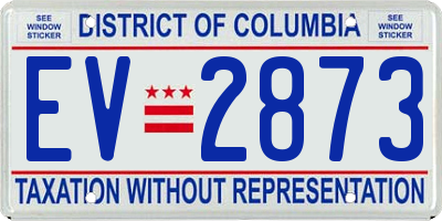DC license plate EV2873