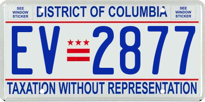 DC license plate EV2877