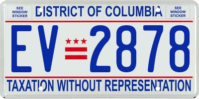 DC license plate EV2878