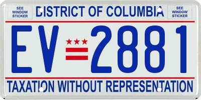 DC license plate EV2881