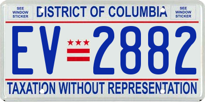 DC license plate EV2882