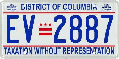 DC license plate EV2887
