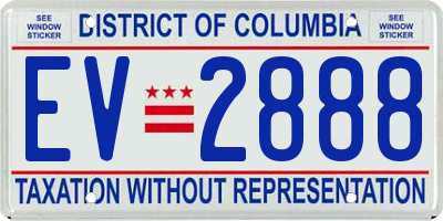 DC license plate EV2888