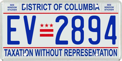 DC license plate EV2894