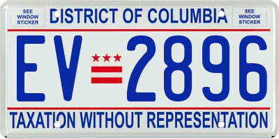 DC license plate EV2896