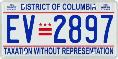 DC license plate EV2897