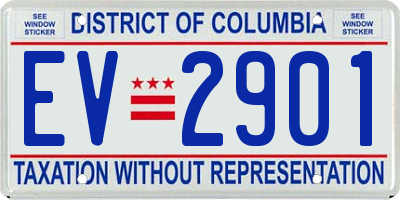 DC license plate EV2901