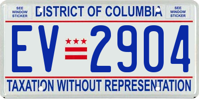 DC license plate EV2904