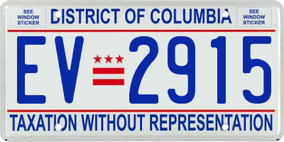 DC license plate EV2915