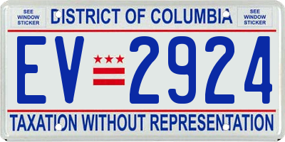DC license plate EV2924