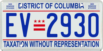 DC license plate EV2930