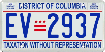 DC license plate EV2937