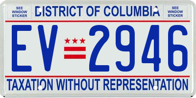 DC license plate EV2946
