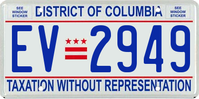 DC license plate EV2949