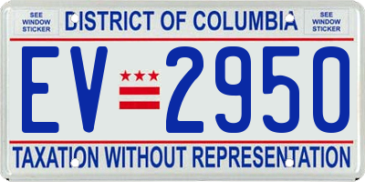 DC license plate EV2950