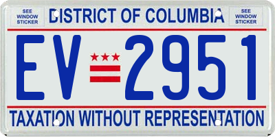DC license plate EV2951