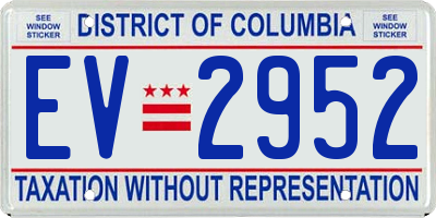 DC license plate EV2952