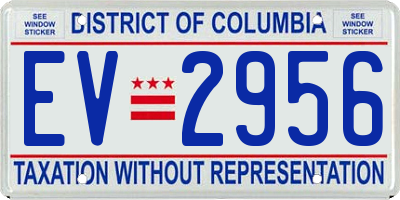 DC license plate EV2956