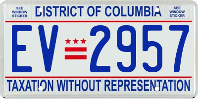 DC license plate EV2957