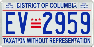 DC license plate EV2959