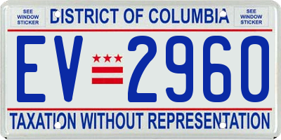 DC license plate EV2960