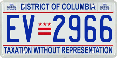DC license plate EV2966