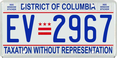 DC license plate EV2967