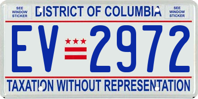 DC license plate EV2972